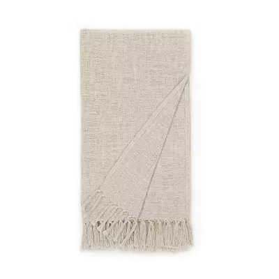 Indigo Road By Egypt Sherrod Olema Loose Weave Tasseled Linen Blend Midweight Throw