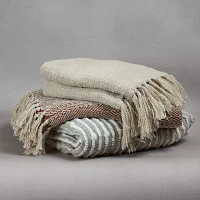 Indigo Road By Egypt Sherrod Olema Loose Weave Tasseled Linen Blend Midweight Throw