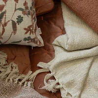 Indigo Road By Egypt Sherrod Olema Loose Weave Tasseled Linen Blend Midweight Throw