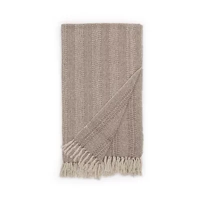 Indigo Road by Egypt Sherrod Anella Chevron Stripe Tasseled Cotton Rich Midweight Throw