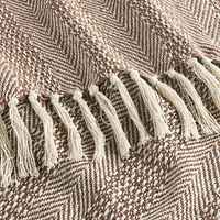 Indigo Road by Egypt Sherrod Anella Chevron Stripe Tasseled Cotton Rich Midweight Throw