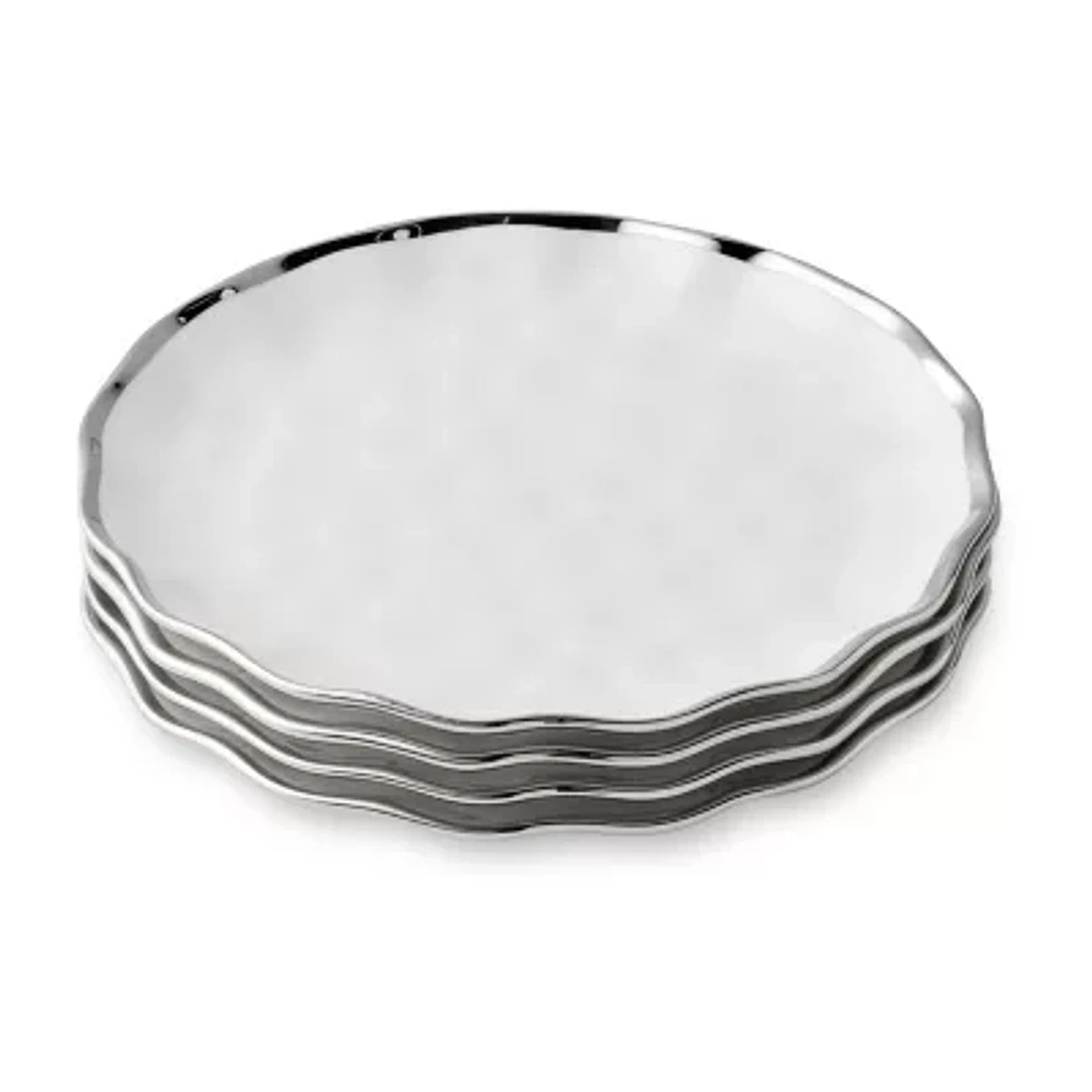 Certified International Regency Silver 4-pc. Porcelain Salad Plate