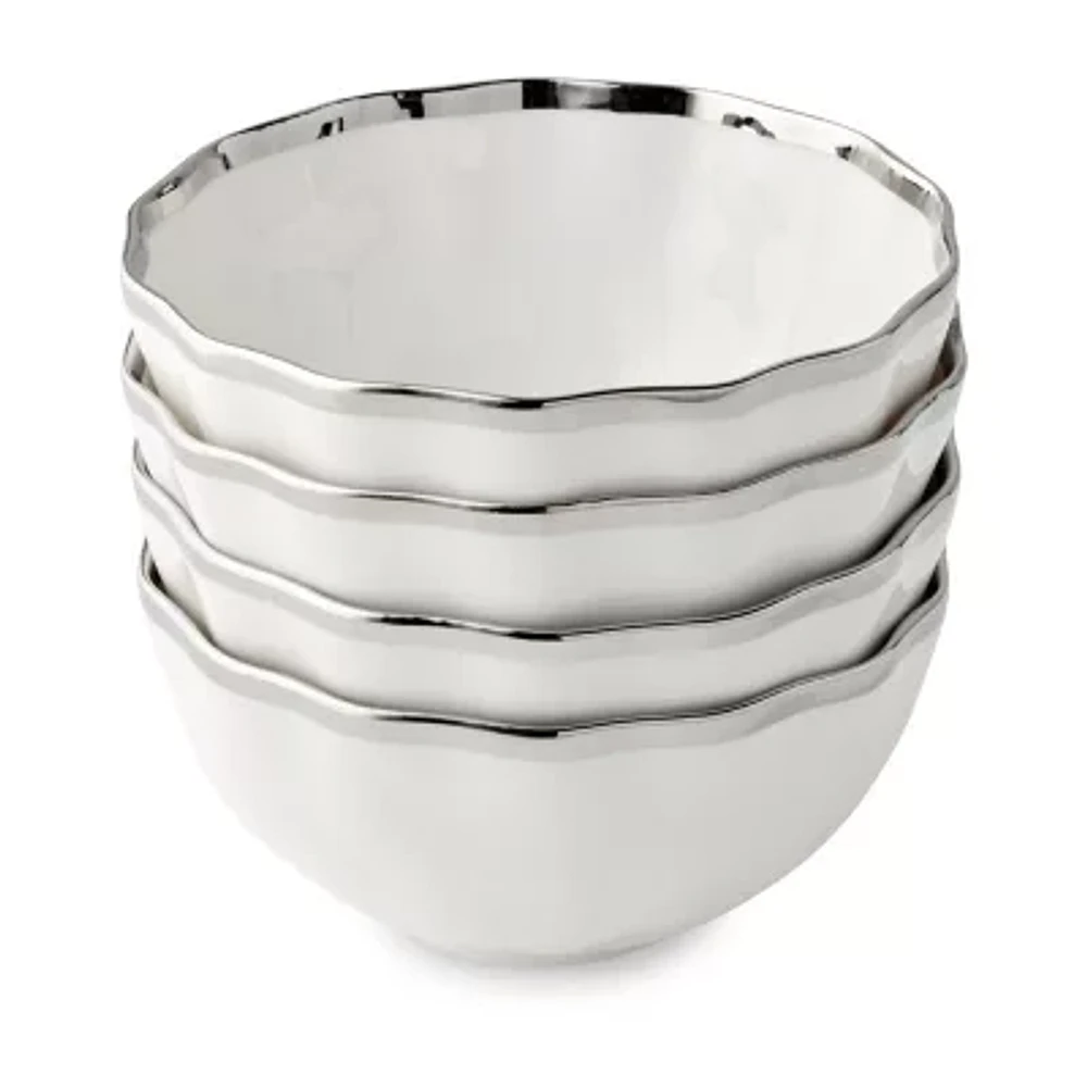 Certified International Regency Silver 4-pc. Porcelain Cereal Bowl