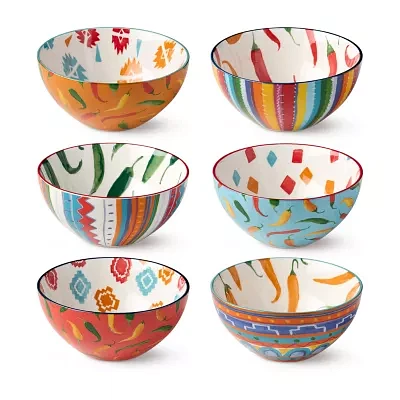 Certified International Caliente 6-pc. Porcelain Ice Cream Bowl