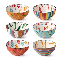 Certified International Caliente 6-pc. Porcelain Ice Cream Bowl