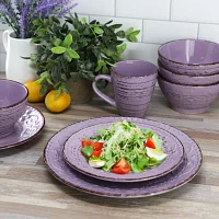 Elama Malibu Mica 16 Piece 16-pc. Stoneware Dinnerware Set