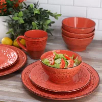 Elama Malibu Jasper 16 Piece 16-pc. Stoneware Dinnerware Set
