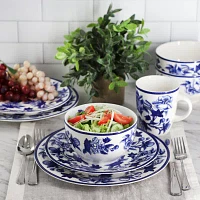 Elama Cattleya 16 Piece 16-pc. Porcelain Dinnerware Set