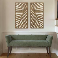 Madison Park Birch Palms Two-Tone Wood Panel 2-pc. Wall Art Sets