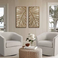 Madison Park Birch Palms Two-Tone Wood Panel 2-pc. Wall Art Sets