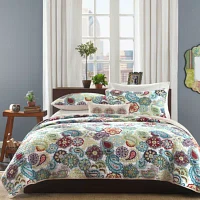 Mi Zone Asha Reversible Paisley Quilt Set with Throw Pillow