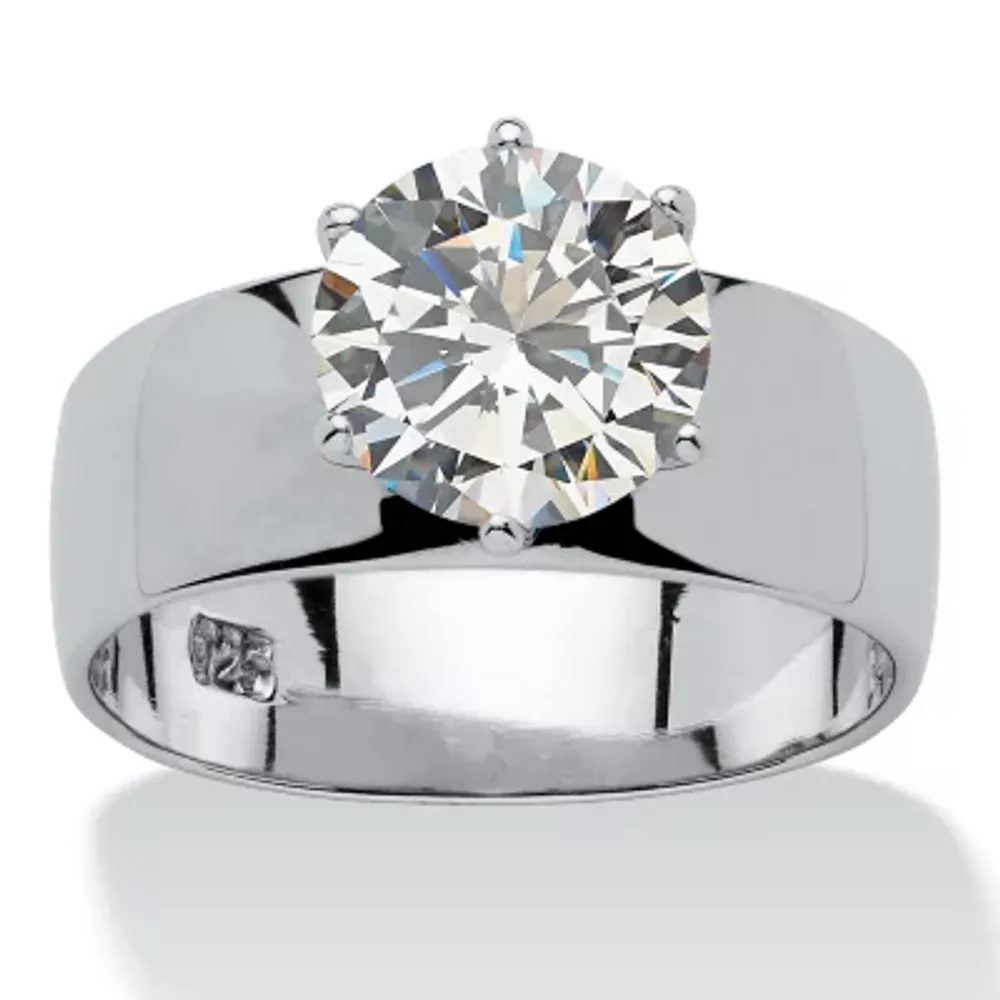 DiamonArt® Womens CT. T.W. White Cubic Zirconia Sterling Silver Round Engagement Ring