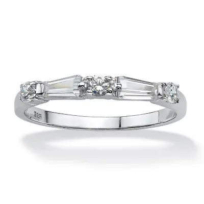 DiamonArt® 2MM 1 CT. T.W. White Cubic Zirconia Sterling Silver Round Band