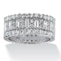 DiamonArt® 9M 4 3/4 CT. T.W. White Cubic Zirconia Platinum Over Silver Rectangular Band