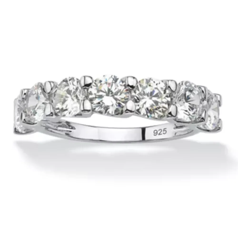 DiamonArt® 2MM 3 1/2 CT. T.W White Cubic Zirconia Platinum Over Silver Round Band