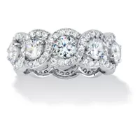 DiamonArt® 8MM 4 1/2 CT. T.W. White Cubic Zirconia Platinum Over Silver Round Band