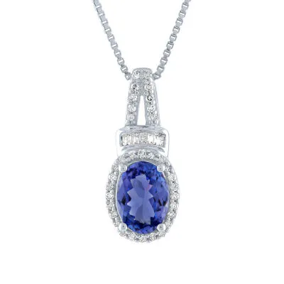 Womens 1/ CT. T.W. Genuine Tanzanite 10K Gold Pendant Necklace