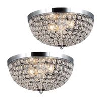 Elegant Designs 2 LT Elipse Crystal Flush Mount 2PK