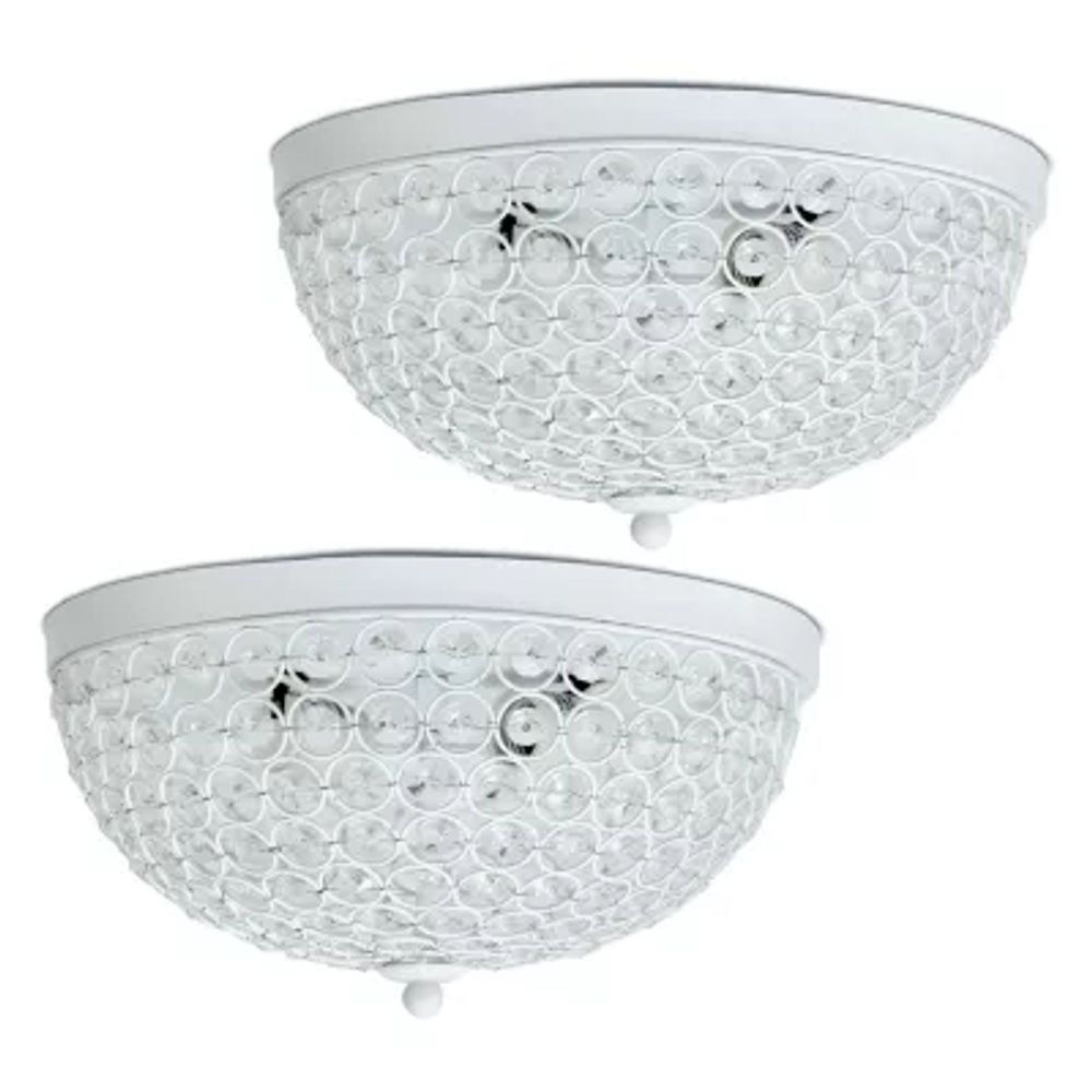 Elegant Designs 2 LT Elipse Crystal Flush Mount 2PK