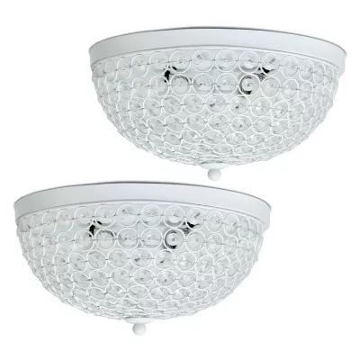 Elegant Designs 2 LT Elipse Crystal Flush Mount 2PK