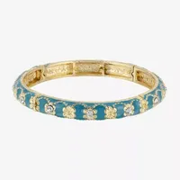 1928 Gold Tone Crystal Stretch Bracelet