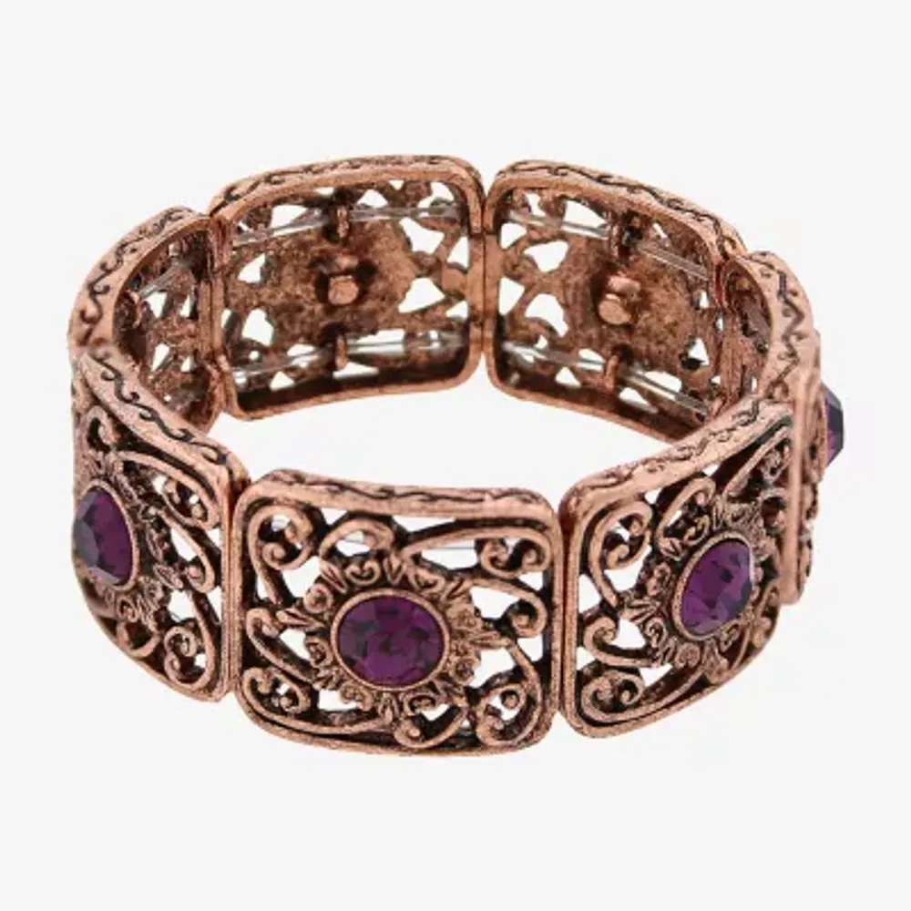 1928 Burnished Copper-Tone Stretch Bracelet