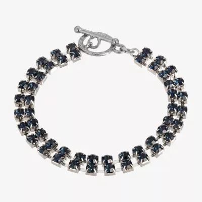 1928 Silver Tone Crystal Tennis Bracelet