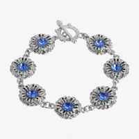 1928 Silver Tone Crystal Link Bracelet