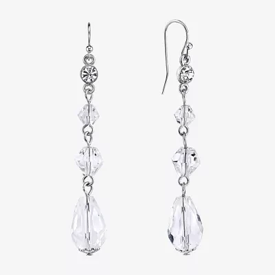 1928 Silver Tone Drop Earrings