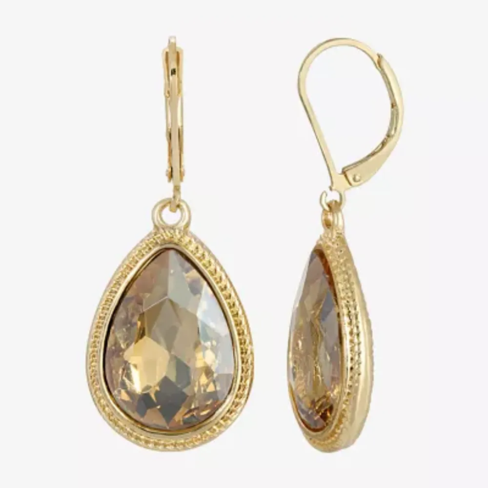 1928 Gold-Tone Pear Drop Earrings