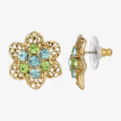 1928 Gold-Tone 19mm Flower Stud Earrings