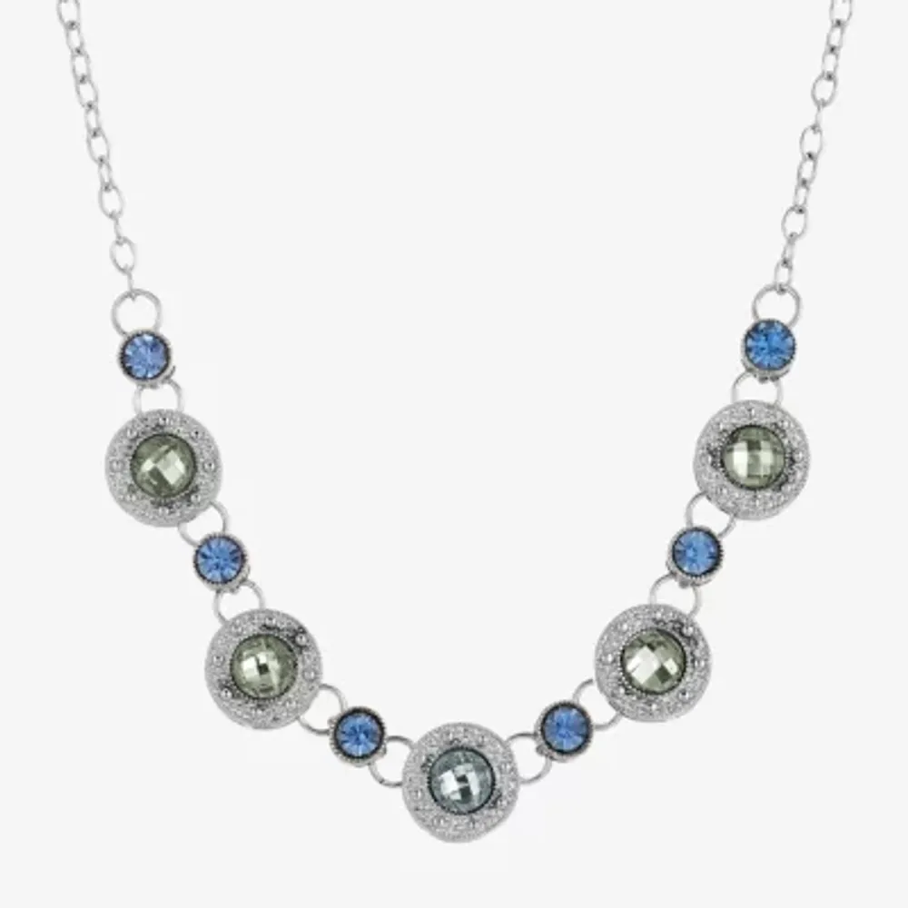 1928 Silver-Tone 16 Inch Link Round Collar Necklace