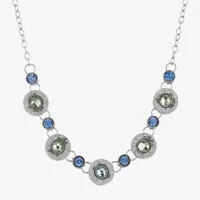 1928 Silver-Tone 16 Inch Link Round Collar Necklace