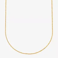 10K Gold 18 - 24 Inch Hollow Rope Chain Necklace