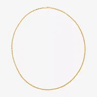 10K Gold 18 - 24 Inch Hollow Rope Chain Necklace