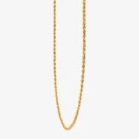 10K Gold 18 - 24 Inch Hollow Rope Chain Necklace