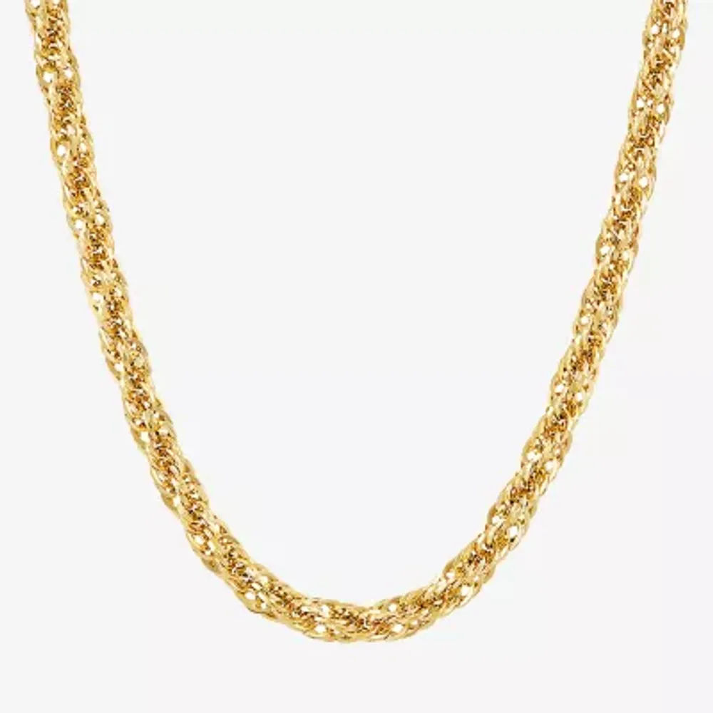 Unisex Adult 10K Gold 24 Inch Link Chain Necklace