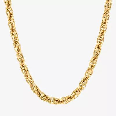 Unisex Adult 10K Gold 24 Inch Link Chain Necklace