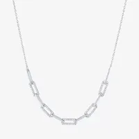 Yes, Please! Womens Lab Created White Sapphire Sterling Silver Pendant Necklace