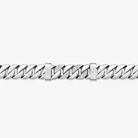 Stainless Steel 8 1/2 Inch Solid Curb Round Chain Bracelet