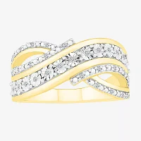 1/10 CT. T.W. Natural White Diamond 14K Gold Over Silver Band