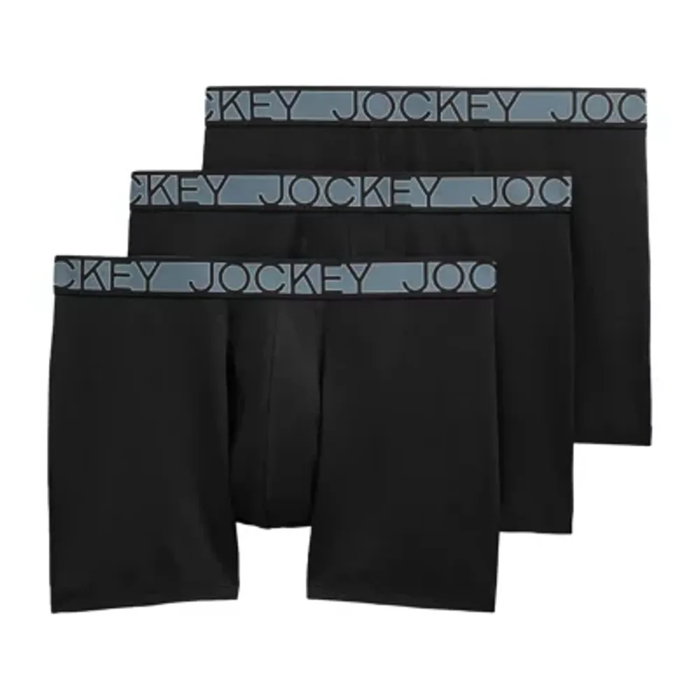 Jockey Active Microfiber Mens 3 Pack Boxer Briefs