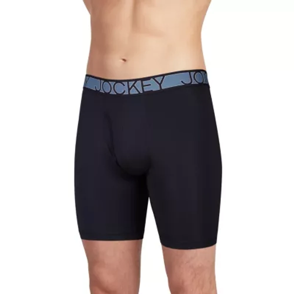 Jockey Active Microfiber Long Leg Mens 3 Pack Boxer Briefs