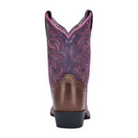 Dan Post Little & Big  Girls Majesty Stacked Heel Cowboy Boots