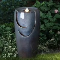 Glitzhome """29.25""""H Turquoise Ceramic Pot""" Outdoor Fountains