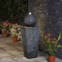 Glitzhome """31.75""""H Polyresin Sphere""" Outdoor Fountains