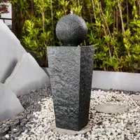 Glitzhome 40.25"H Polyresin Sphere Outdoor Fountain