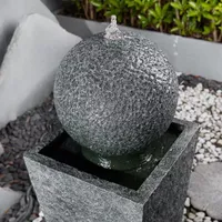 Glitzhome 40.25"H Polyresin Sphere Outdoor Fountain