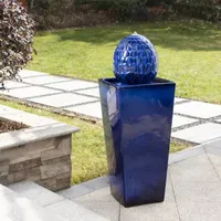 Glitzhome """35.75""""H Polyresin Sphere""" Outdoor Fountains