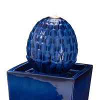 Glitzhome """35.75""""H Polyresin Sphere""" Outdoor Fountains